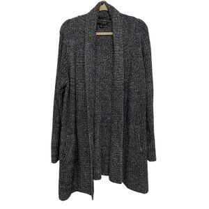 Barefoot Dreams Sweater Womens XL Lite Knit Cardigan Open Front Pockets Blue